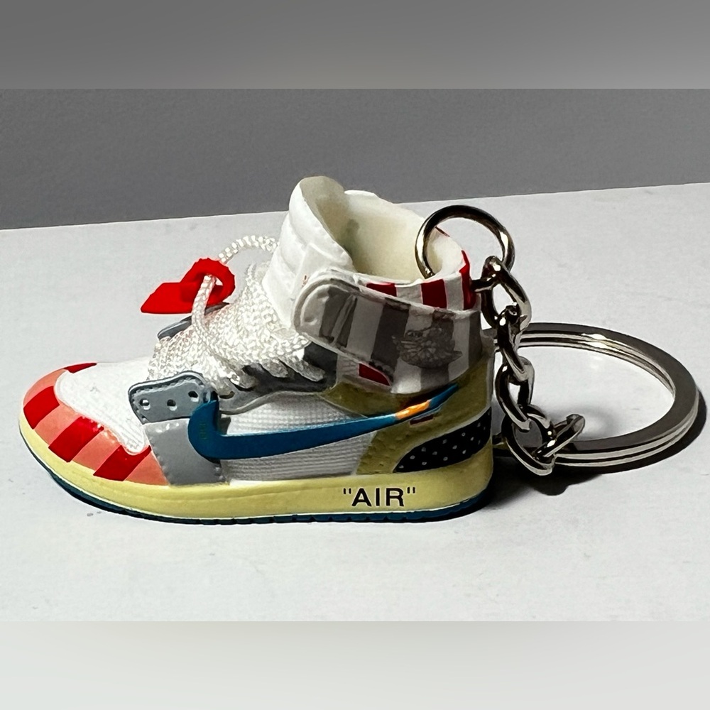 3D Mini Sneaker Keychain Red White Blue high top trinket novelty